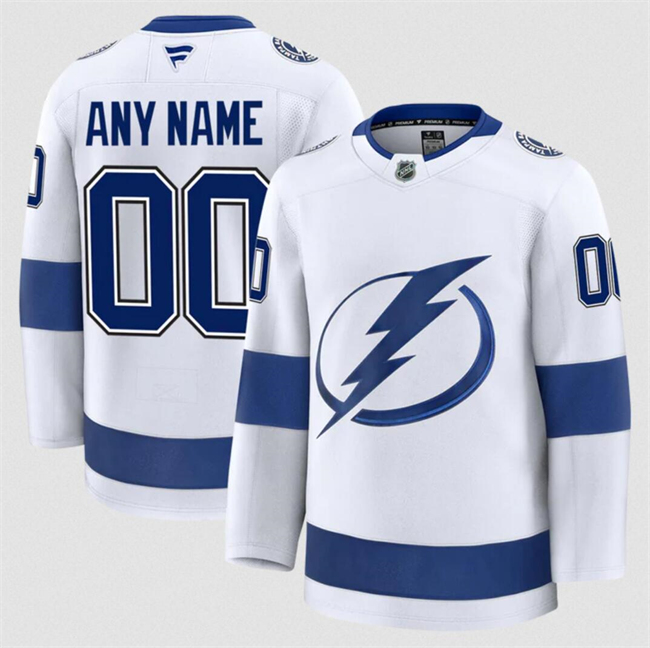 Men's Tampa Bay Lightning ACTIVE PLAYER Custom White 2024-25 Away Stitched Hockey Jersey